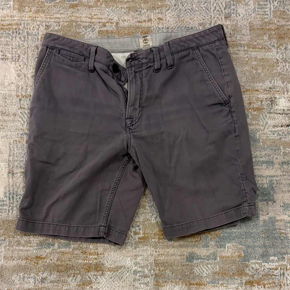 Timberland Men's Dark Gray Flat Front Shorts